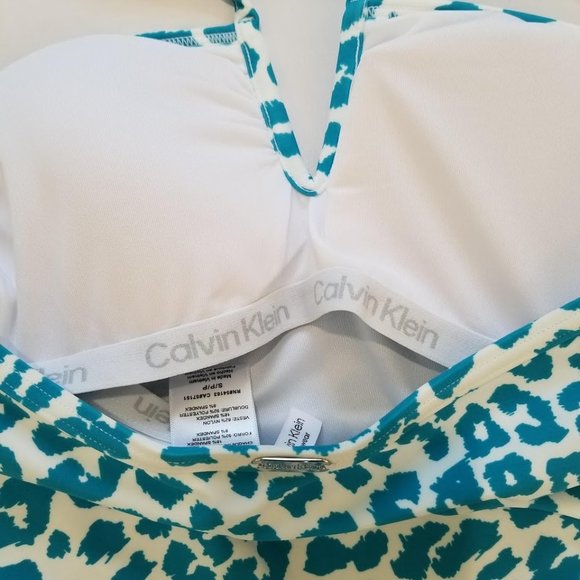 Calvin Klein V-Wire Bandeau Halter Tankini Top Size Small - Picture 8 of 10